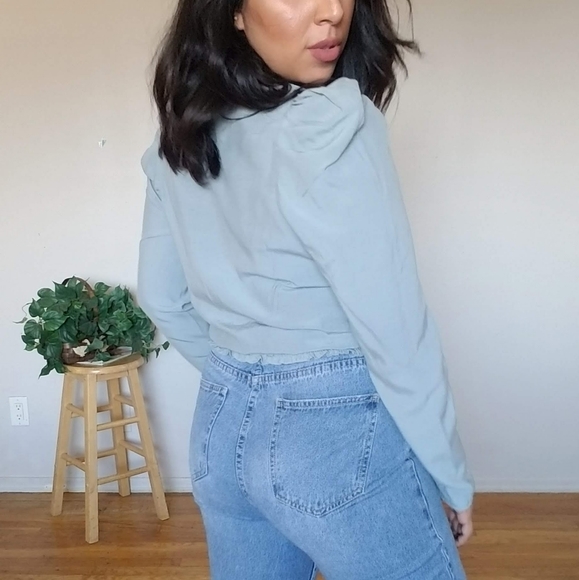 LE SAGE GREEN PUFF SLEEVE PLEATED TOP - Picture 12 of 16